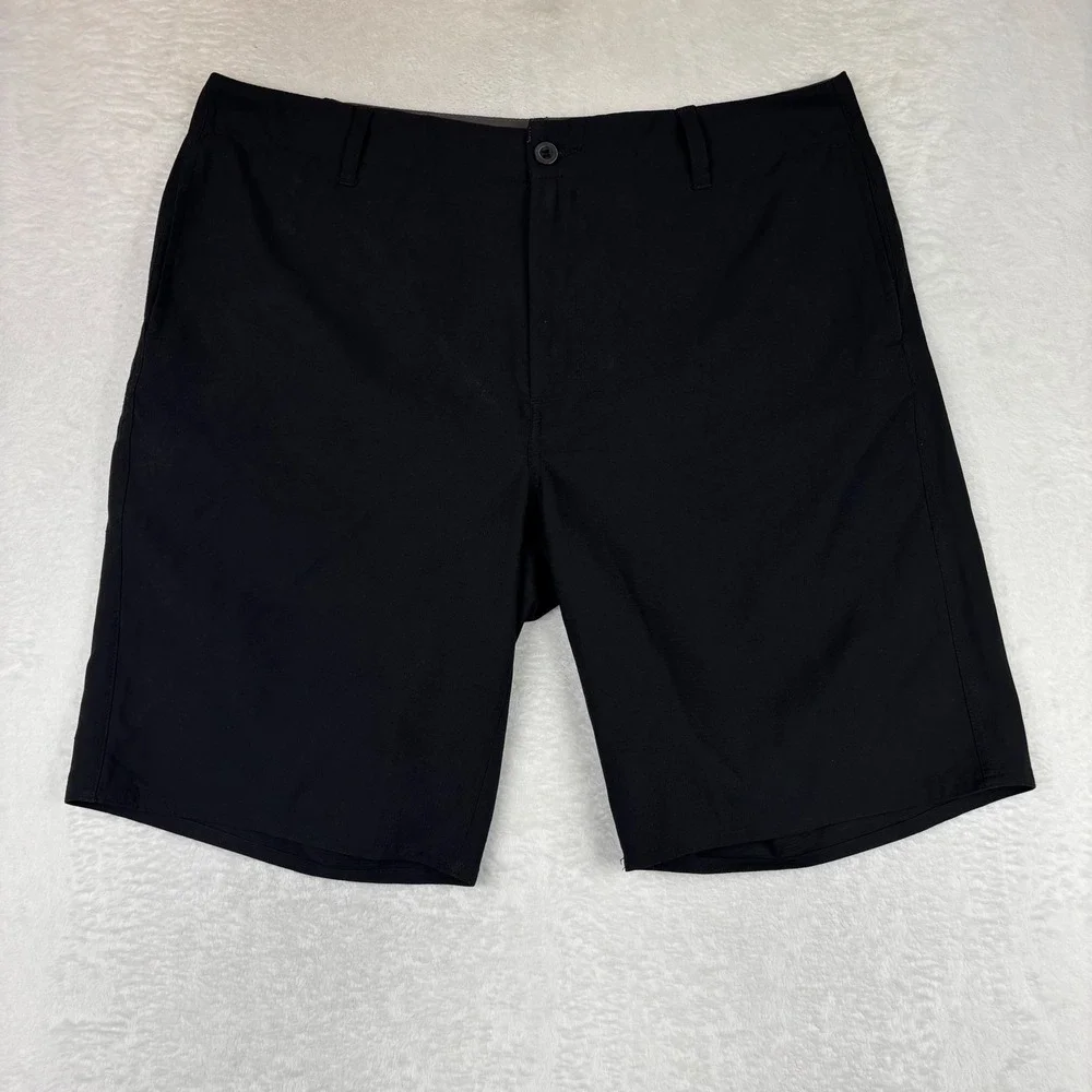 Burnside Mens Hybrid Shorts Black Size 38 Quick Dry Casual Board Shorts